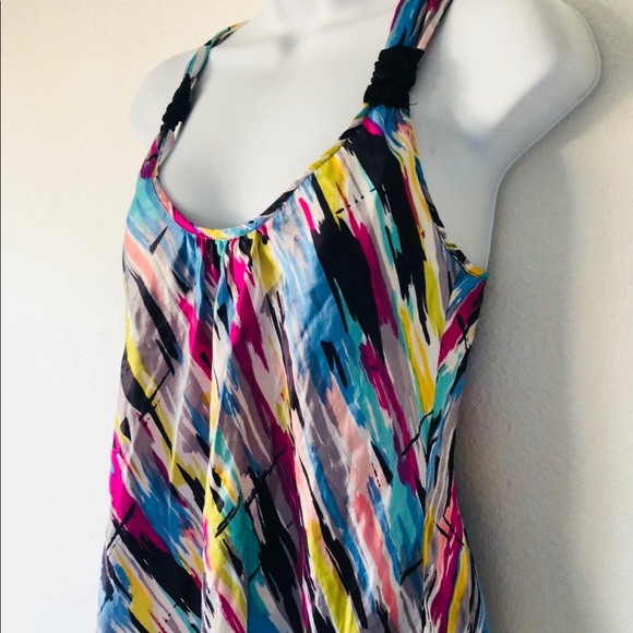 Mng mango silk tank abstract pink art Large office - Picture 3 of 6